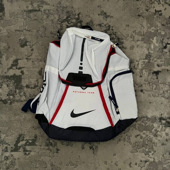 Nike Hoops Elite Pro Basketball Backpack Sports Gym White Blue Red “ Team USA” - Picture 1 of 7